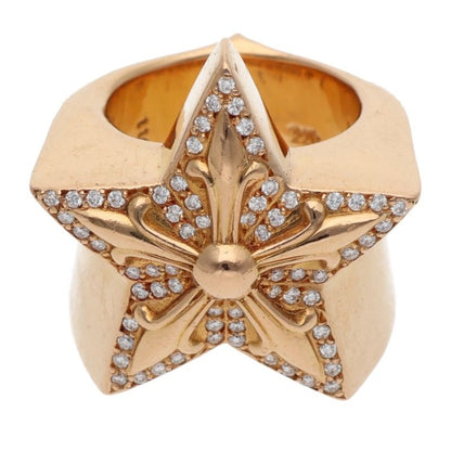 Chrome Hearts 22K Large Star Pave Diamond Ring Size JP 14
