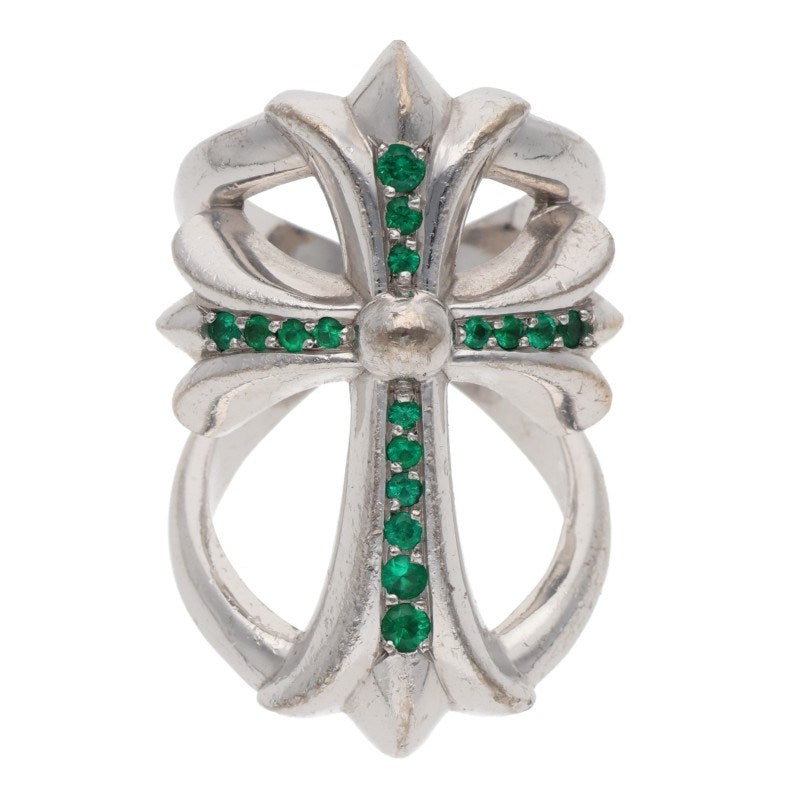 Chrome Hearts 18K Infinity CH Emerald Ring Size ONE SIZE