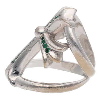Chrome Hearts 18K Infinity CH Emerald Ring Size ONE SIZE