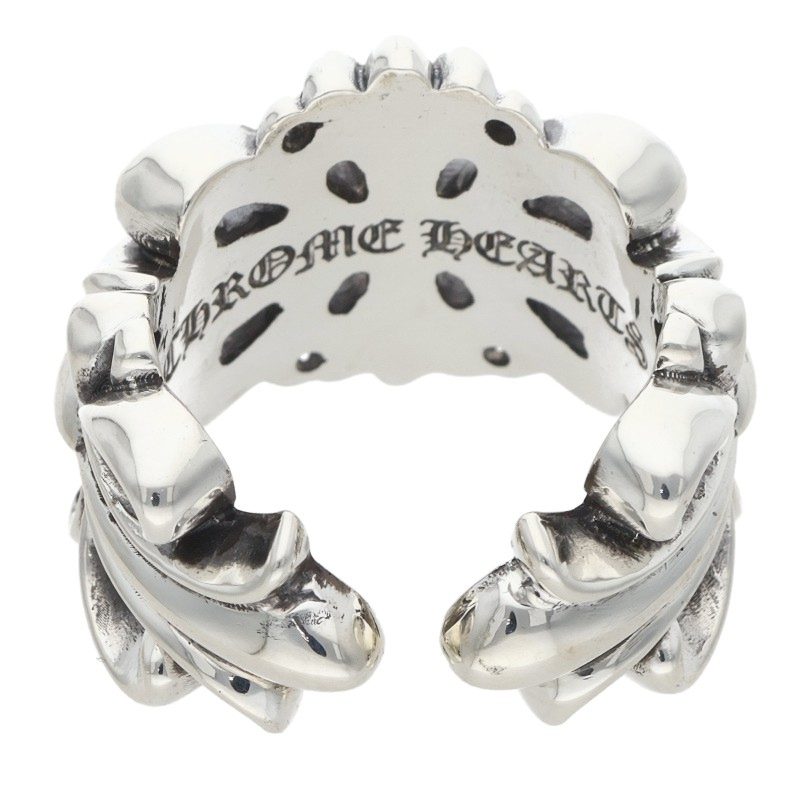 Chrome Hearts DBL FLRL CRS Silver Ring Size ONE SIZE