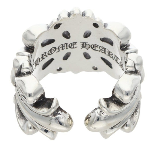 Chrome Hearts DBL FLRL CRS Silver Ring Size ONE SIZE
