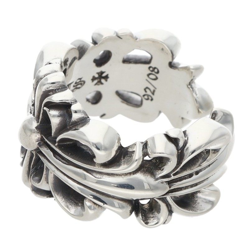 Chrome Hearts DBL FLRL CRS Silver Ring Size ONE SIZE