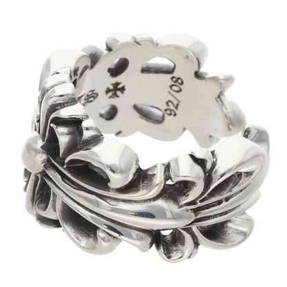 Chrome Hearts DBL FLRL CRS Silver Ring Size ONE SIZE