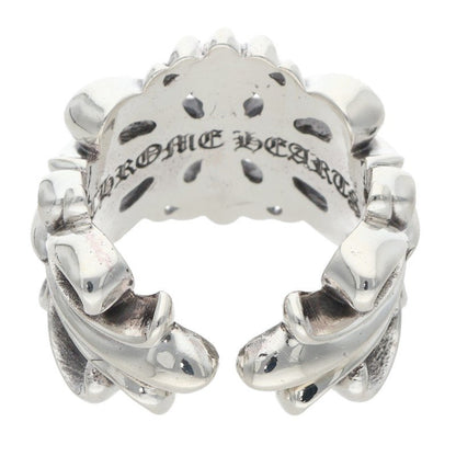 Chrome Hearts DBL FLRL CRS Silver Ring Size ONE SIZE