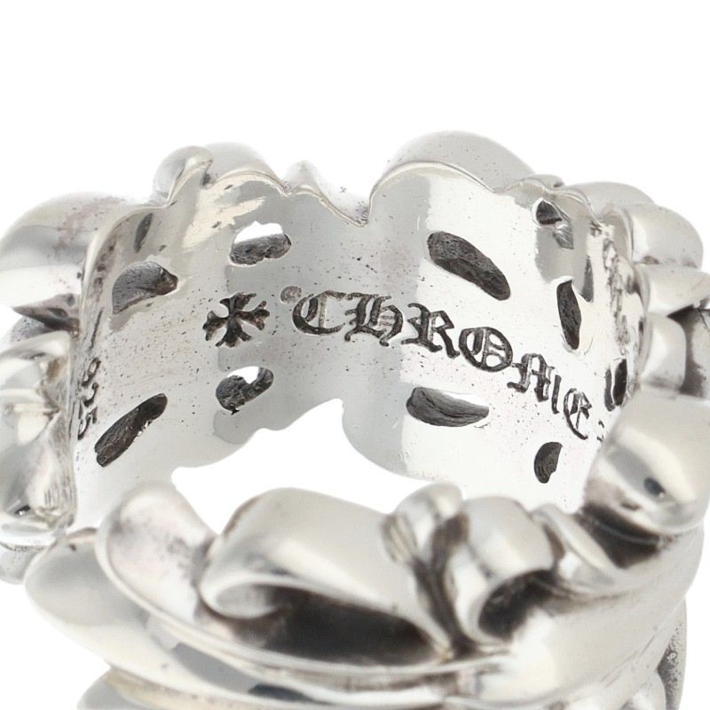 Chrome Hearts DBL FLRL CRS Silver Ring Size ONE SIZE
