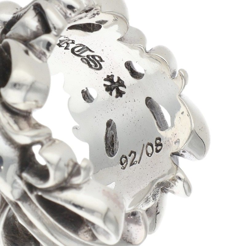 Chrome Hearts DBL FLRL CRS Silver Ring Size ONE SIZE