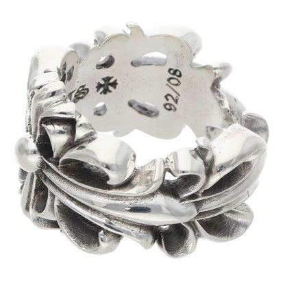 Chrome Hearts DBL FLRL CRS Silver Ring Size ONE SIZE