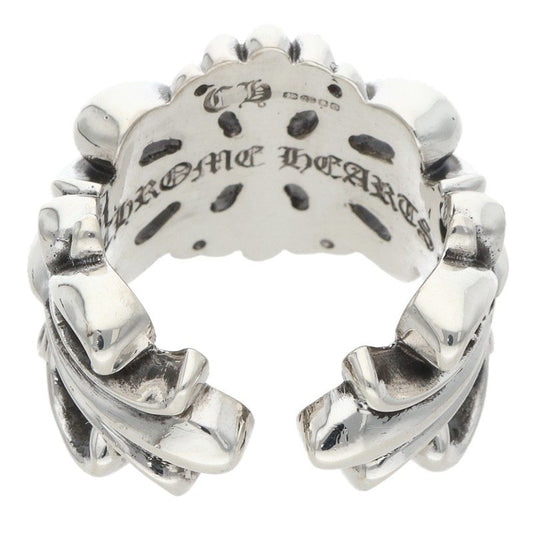 Chrome Hearts DBL FLRL CRS Silver Ring Size ONE SIZE