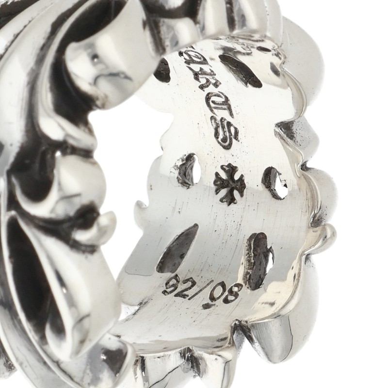 Chrome Hearts DBL FLRL CRS Silver Ring Size ONE SIZE