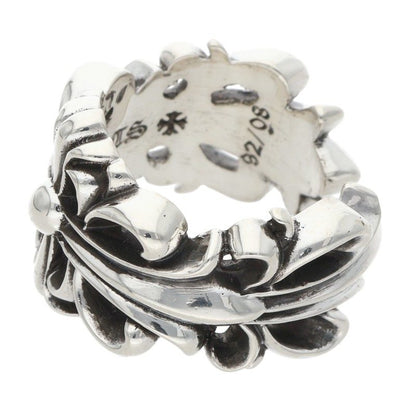 Chrome Hearts DBL FLRL CRS Silver Ring Size ONE SIZE