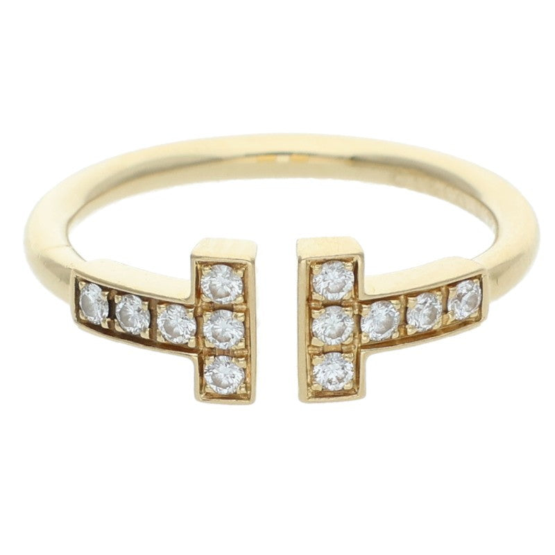 TIFFANY&Co. T Wire 18K Yellow Gold Diamond Size ONE SIZE