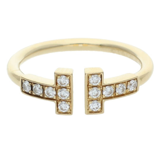 TIFFANY&Co. T Wire 18K Yellow Gold Diamond Size ONE SIZE