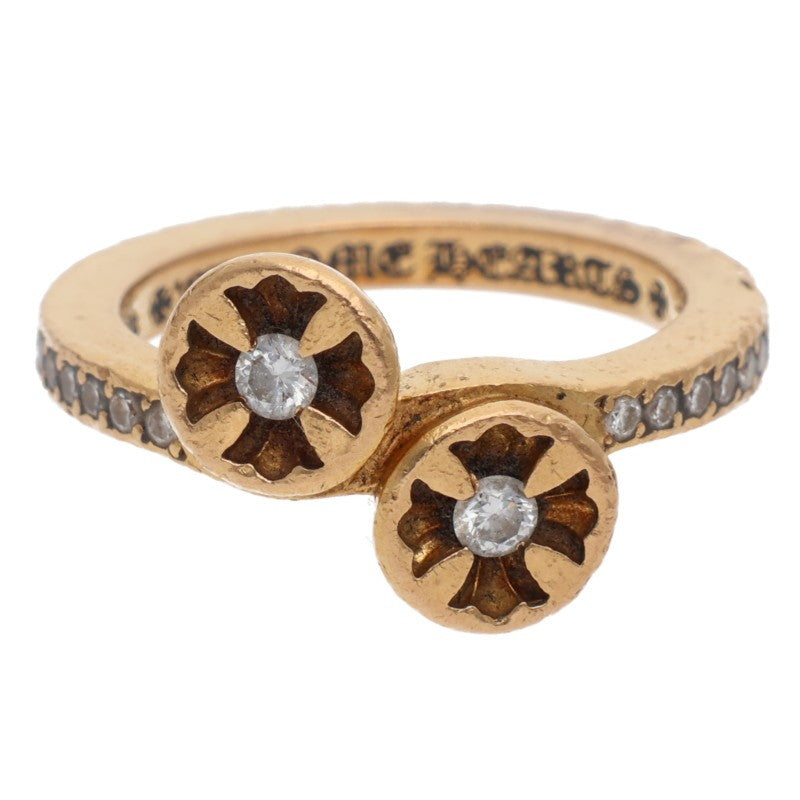 Chrome Hearts 22K Double Negative CH Diamond Ring Size 11.5