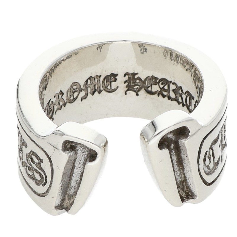 Chrome Hearts LG Scroll Label 925 Silver Ring Size JP 15