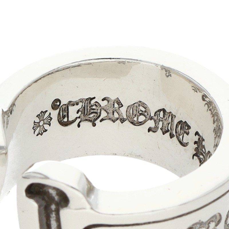 Chrome Hearts LG Scroll Label 925 Silver Ring Size JP 15