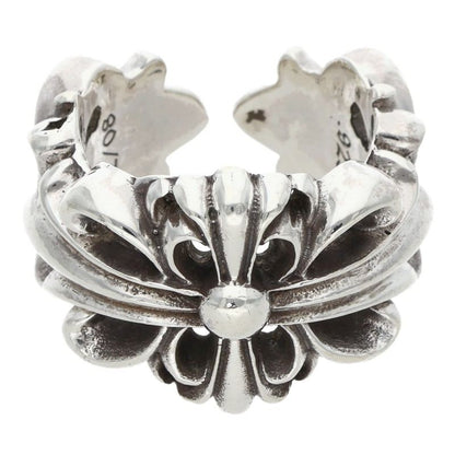 Chrome Hearts DBL FLRL CRS 925 Silver Ring Size 19.5
