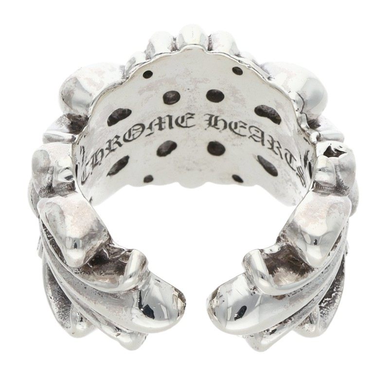 Chrome Hearts DBL FLRL CRS 925 Silver Ring Size 19.5