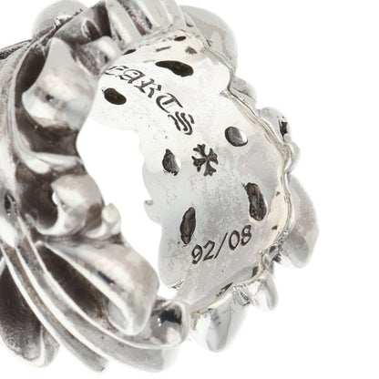 Chrome Hearts DBL FLRL CRS 925 Silver Ring Size 19.5