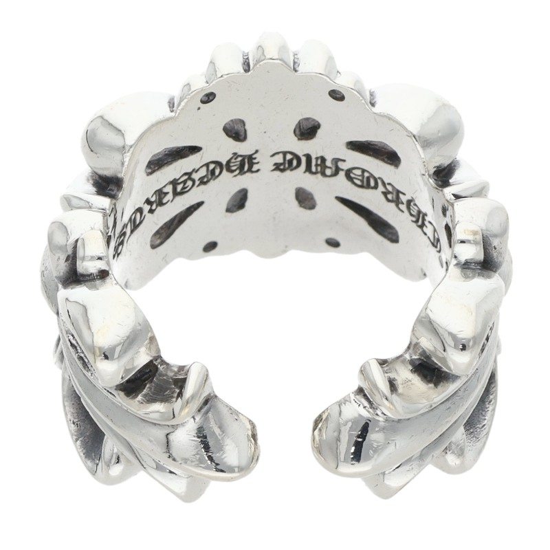 Chrome Hearts DBL FLRL CRS 925 Silver Ring Size ONE SIZE