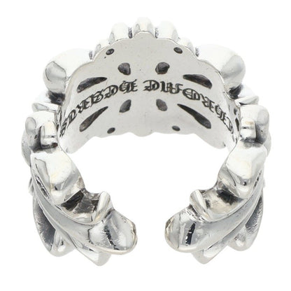 Chrome Hearts DBL FLRL CRS 925 Silver Ring Size ONE SIZE