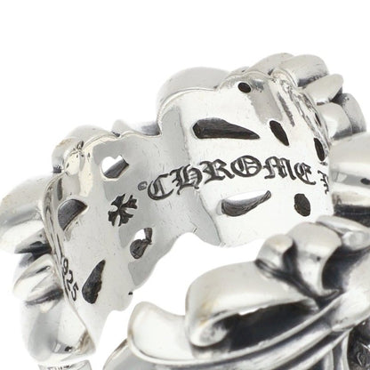 Chrome Hearts DBL FLRL CRS 925 Silver Ring Size ONE SIZE