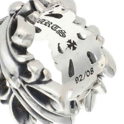 Chrome Hearts DBL FLRL CRS 925 Silver Ring Size ONE SIZE