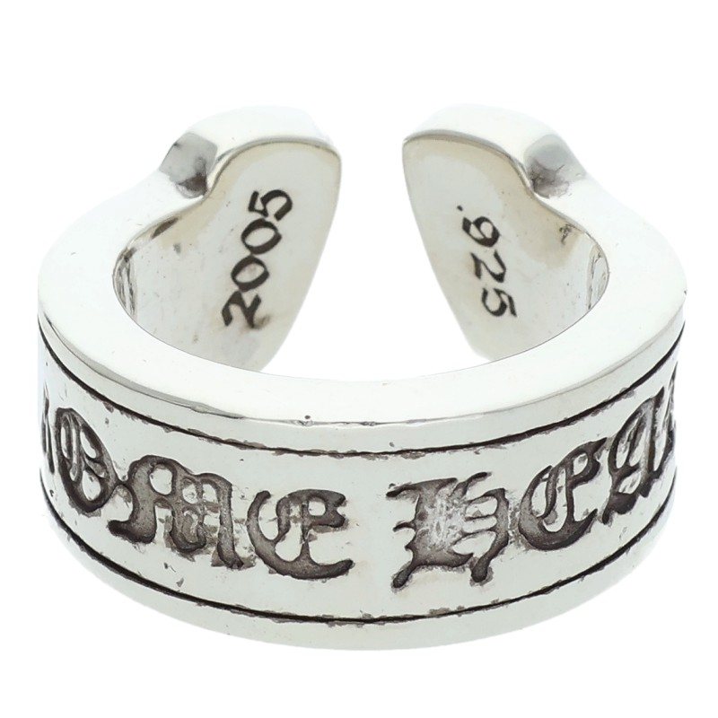 Chrome Hearts LG SCROLL LABEL Silver Ring Size JP 11