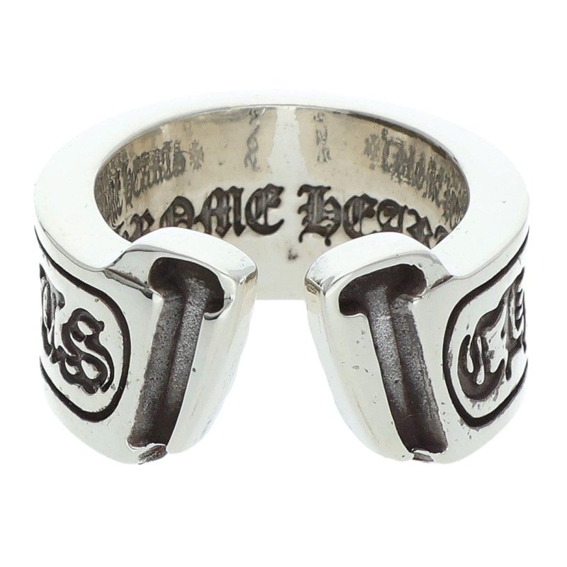 Chrome Hearts LG SCROLL LABEL Silver Ring Size JP 11