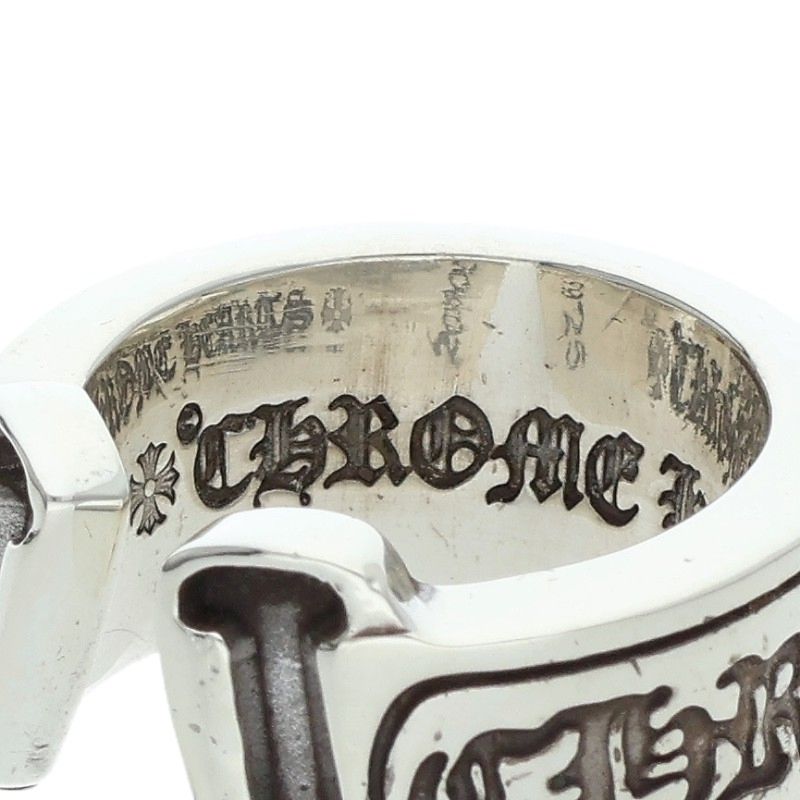 Chrome Hearts LG SCROLL LABEL Silver Ring Size JP 11