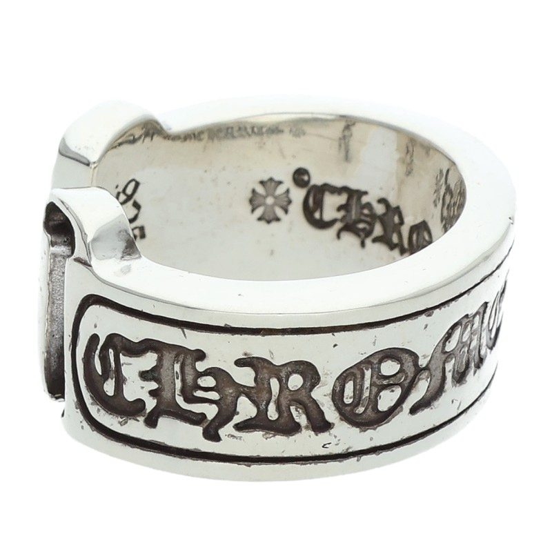 Chrome Hearts LG SCROLL LABEL Silver Ring Size JP 11