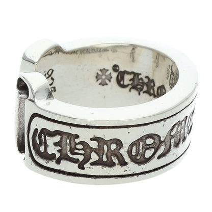 Chrome Hearts LG SCROLL LABEL Silver Ring Size JP 11