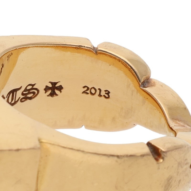 Chrome Hearts 22K Double Flerknee Bar Gold Ring Size 13.5