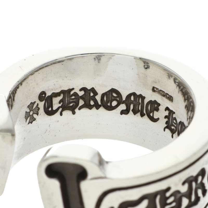Chrome Hearts LG SCROLL LABEL Silver Ring Size ONE SIZE