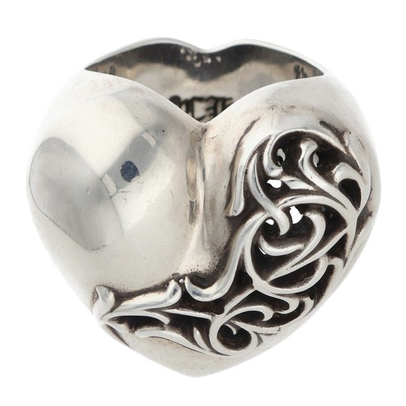 Chrome Hearts LARGE HEART Silver Ring Size ONE SIZE