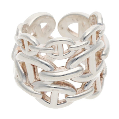 HERMES Chaine d'Ancre Enchainee GM Silver Ring Size ONE SIZE