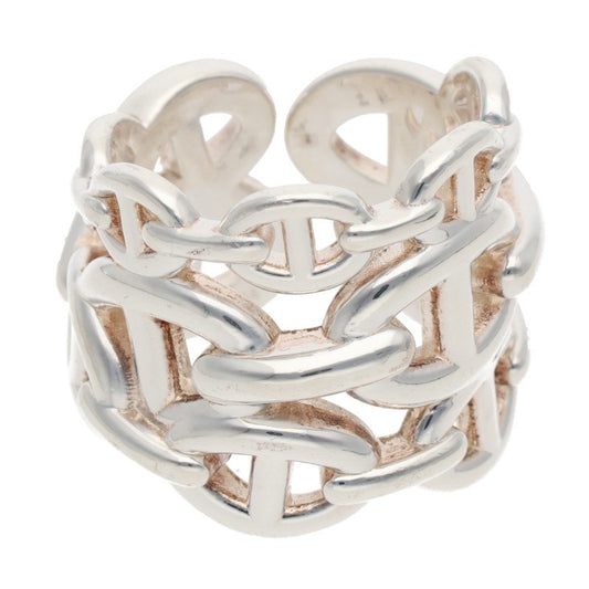 HERMES Chaine d'Ancre Enchainee GM Silver Ring Size ONE SIZE