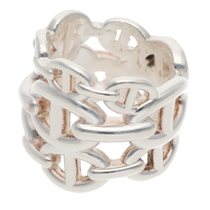 HERMES Chaine d'Ancre Enchainee GM Silver Ring Size ONE SIZE
