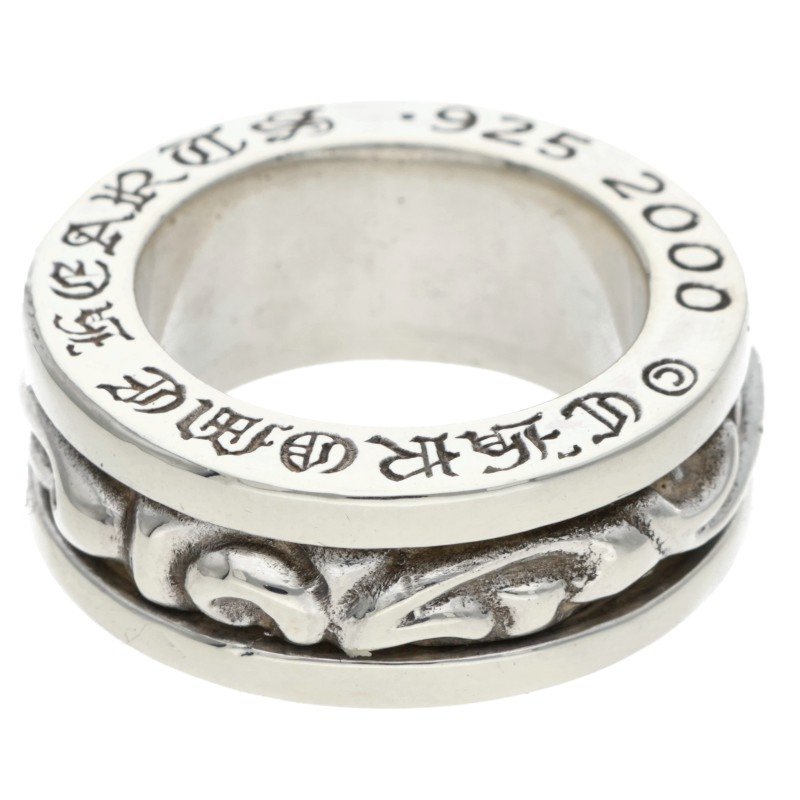 Chrome Hearts RING SPINNER SCROLL 925 Silver Size JP 11