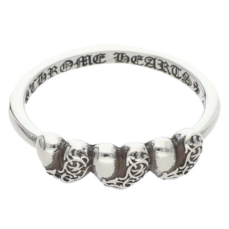 Chrome Hearts Bubblegum 3 Heart Silver Ring Size ONE SIZE