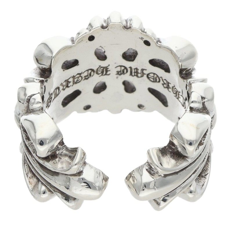 Chrome Hearts DBL FLRL CRS 925 Silver Ring Size JP 13