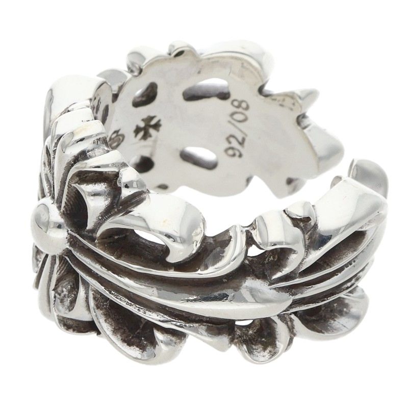 Chrome Hearts DBL FLRL CRS 925 Silver Ring Size JP 13