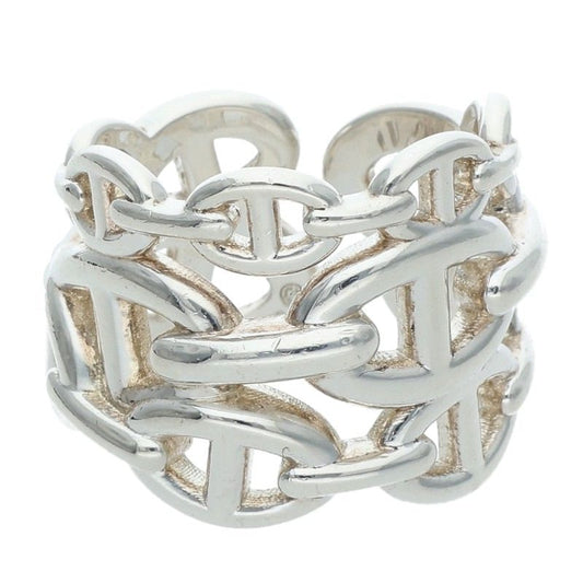 HERMES Chaine d'Ancre Enchainee GM Silver Ring Size ONE SIZE