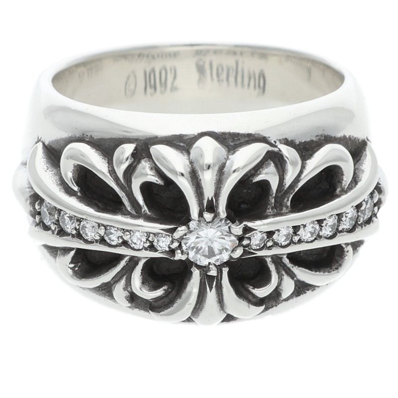 Chrome Hearts FLRL CRS Pave Diamond Silver Size ONE SIZE