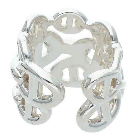 HERMES Chaine d'Ancre Enchainee GM Silver Ring Size ONE SIZE