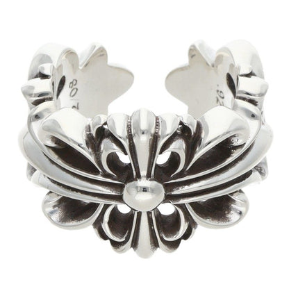 Chrome Hearts DBL FLRL CRS Silver Ring Size ONE SIZE