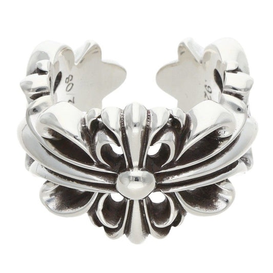 Chrome Hearts DBL FLRL CRS Silver Ring Size ONE SIZE