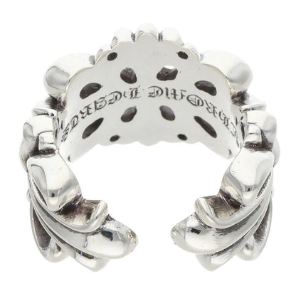 Chrome Hearts DBL FLRL CRS Silver Ring Size ONE SIZE
