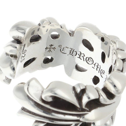 Chrome Hearts DBL FLRL CRS Silver Ring Size ONE SIZE