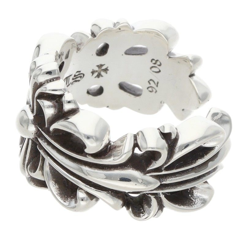 Chrome Hearts DBL FLRL CRS Silver Ring Size ONE SIZE