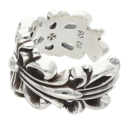 Chrome Hearts DBL FLRL CRS Silver Ring Size ONE SIZE